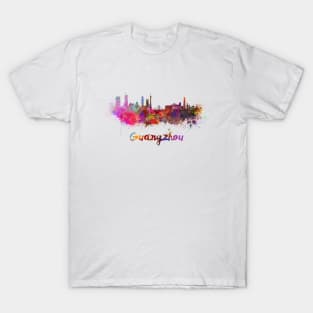 Guangzhou skyline in watercolor T-Shirt